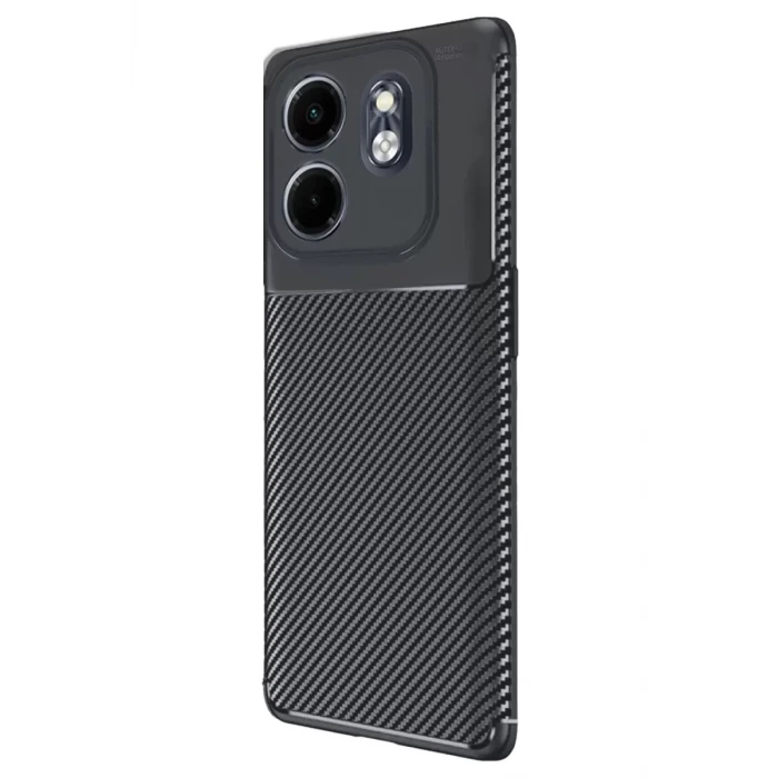 Newface İnfinix Smart 9 Kılıf Auto Focus Karbon Kapak - Siyah