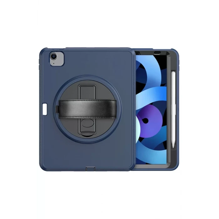 Newface Apple iPad 2022 10.9 (10.nesil) Kılıf Hand Strap Tablet Kılıfı - Lacivert