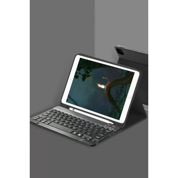 Newface Apple iPad 5 Air 9.7 Kılıf KC01 Smart Klavyeli Tablet Kılıfı - Siyah