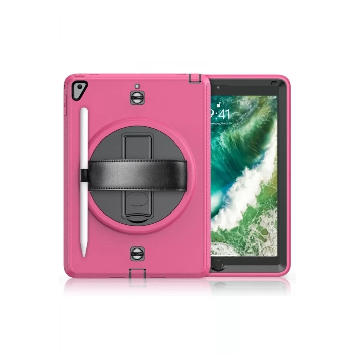 Newface Apple iPad 5 Air 9.7 Kılıf Strap-C Otterbox Tablet Kapak - Pembe