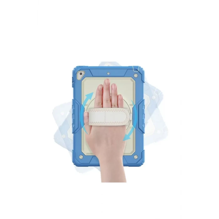 Newface Apple iPad 5 Air 9.7 Kılıf Strap New Tablet Kapak - Mavi