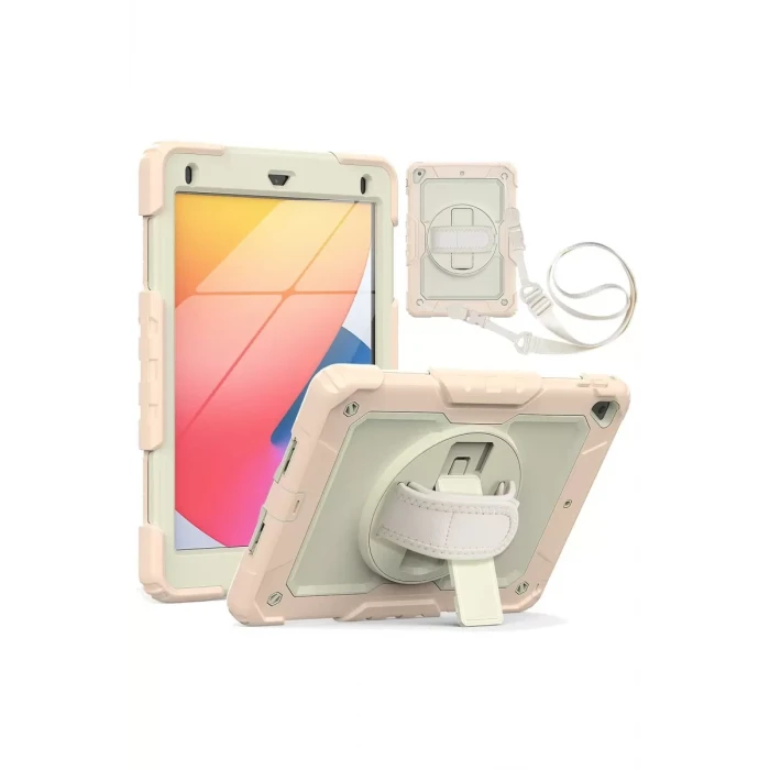 Newface Apple iPad 5 Air 9.7 Kılıf Strap New Tablet Kapak - Pembe