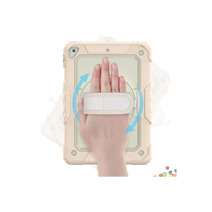 Newface Apple iPad 5 Air 9.7 Kılıf Strap New Tablet Kapak - Pembe