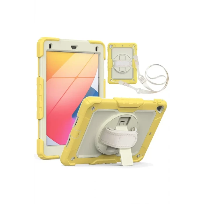 Newface Apple iPad 5 Air 9.7 Kılıf Strap New Tablet Kapak - Sarı