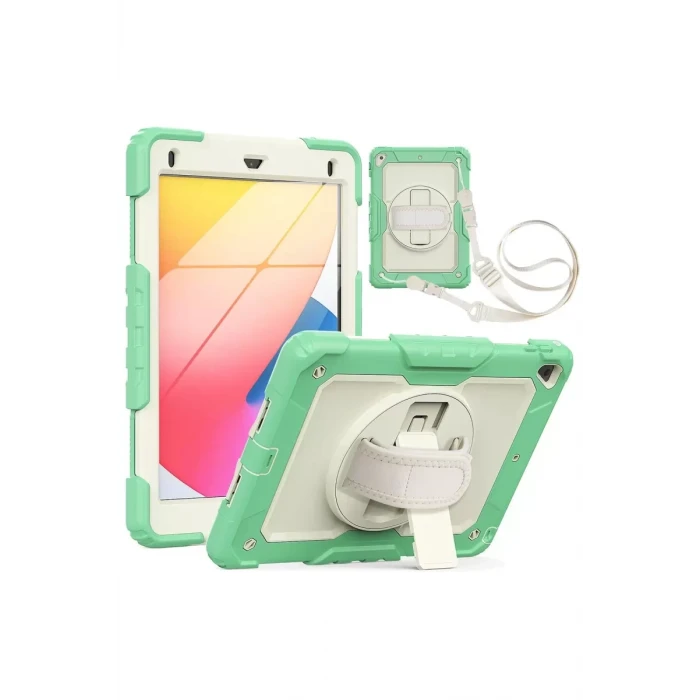 Newface Apple iPad 5 Air 9.7 Kılıf Strap New Tablet Kapak - Yeşil