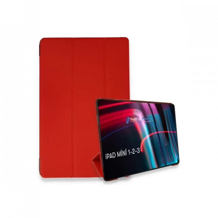 Newface Apple iPad Mini 3 Kılıf Tablet Smart Kılıf - Kırmızı