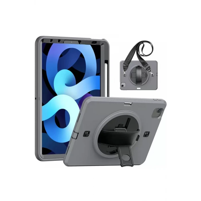 Newface Apple iPad Pro 11 (2020) Kılıf Strap-C Otterbox Tablet Kapak - Gri
