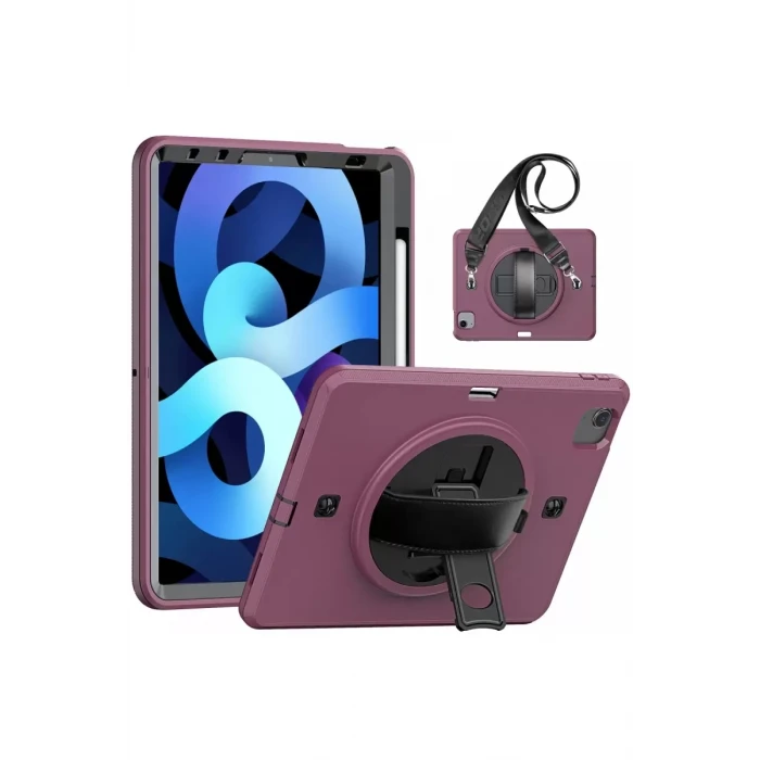 Newface Apple iPad Pro 11 (2020) Kılıf Strap-C Otterbox Tablet Kapak - Mürdüm