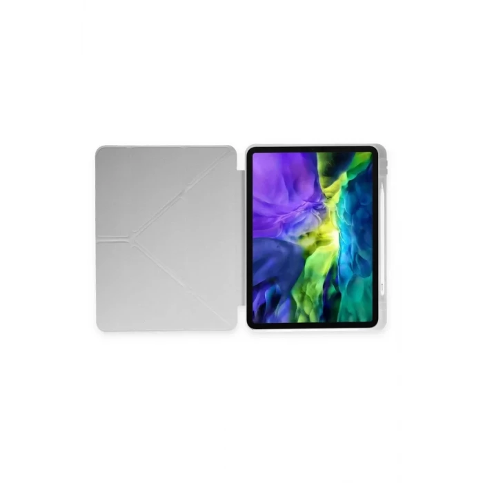 Newface Apple iPad Pro 11 (2024) Kılıf Kalemlikli Mars Tablet Kılıfı - Gri