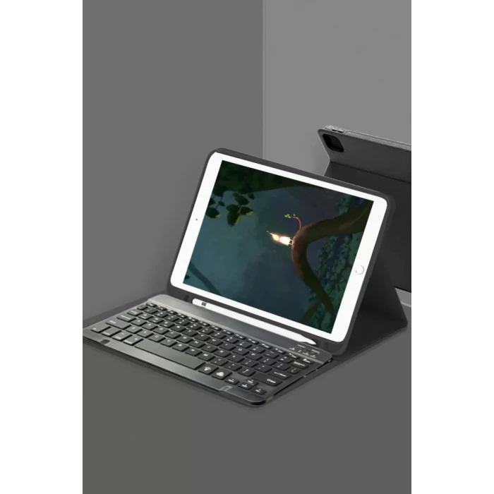 Newface Apple iPad Pro 12.9 (2024) Kılıf KC01 Smart Klavyeli Tablet Kılıfı - Siyah