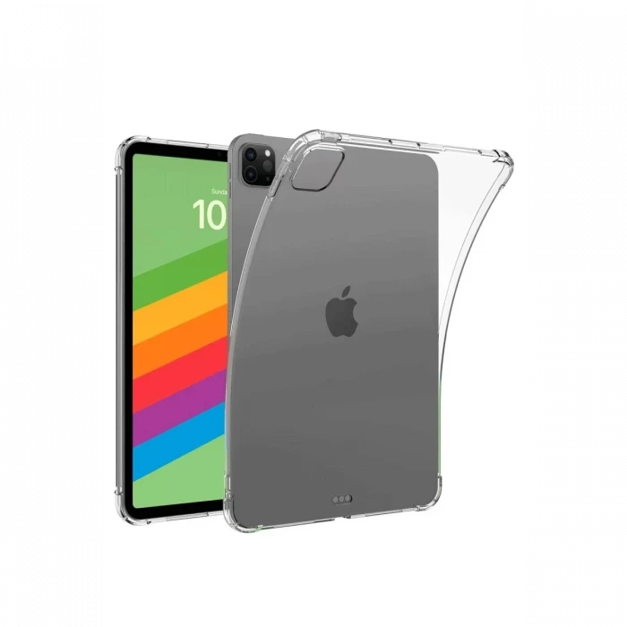 Newface Apple iPad Pro 13 (2024) Kılıf Anti Shock Tablet Silikon - Şeffaf