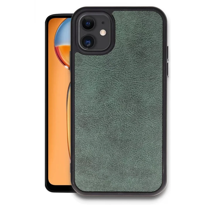 Newface Apple iPhone 11 Kılıf Aras Deri Kapak - Koyu Yeşil