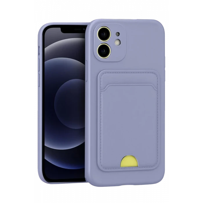 Newface Apple iPhone 11 Kılıf Kelvin Kartvizitli Silikon - Lila