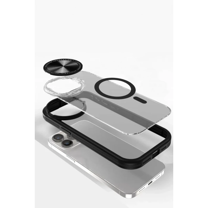 Newface Apple iPhone 11 Kılıf Teleskop Lens Magsafe Silikon Kapak - Siyah
