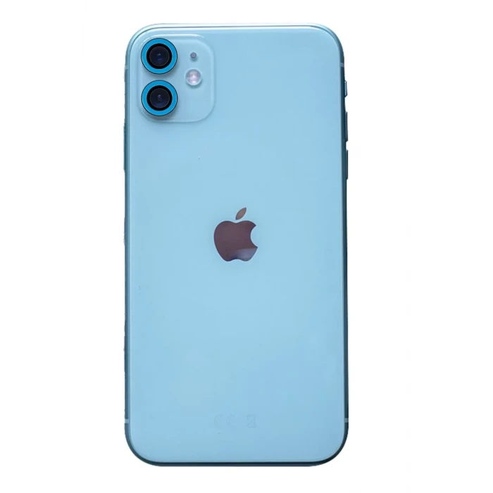 Newface Apple iPhone 11 Neon Fosforlu Kamera Lens - Mavi