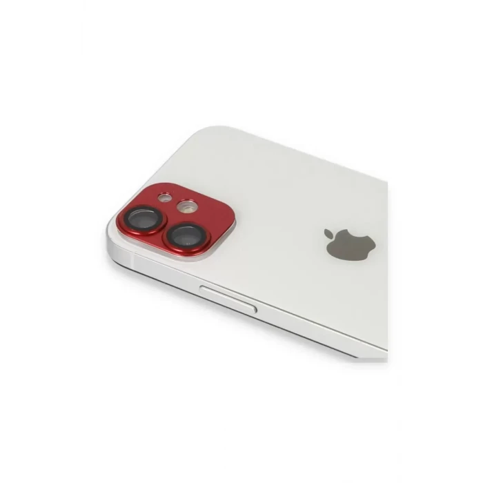 Newface Apple iPhone 11 Pers Alüminyum Kamera Lens - Kırmızı
