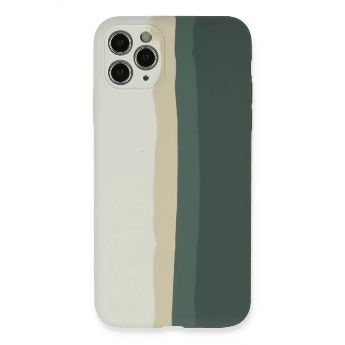 Newface Apple iPhone 11 Pro Kılıf Ebruli Lansman Silikon - Beyaz-Gri