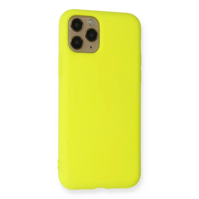 Newface Apple iPhone 11 Pro Kılıf Nano içi Kadife Silikon - Sarı