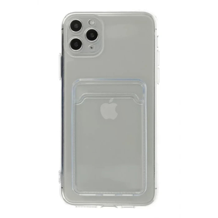 Newface Apple iPhone 11 Pro Max Kılıf Kart Şeffaf Silikon - Şeffaf