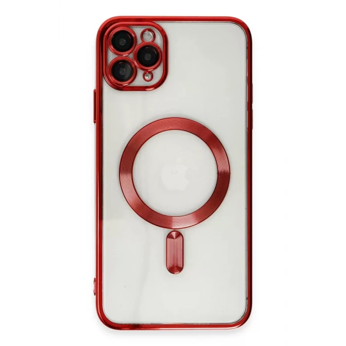 Newface Apple iPhone 11 Pro Max Kılıf Kross Magneticsafe Kapak - Kırmızı