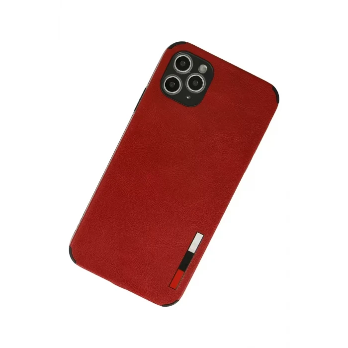 Newface Apple iPhone 11 Pro Max Kılıf Loop Deri Silikon - Kırmızı