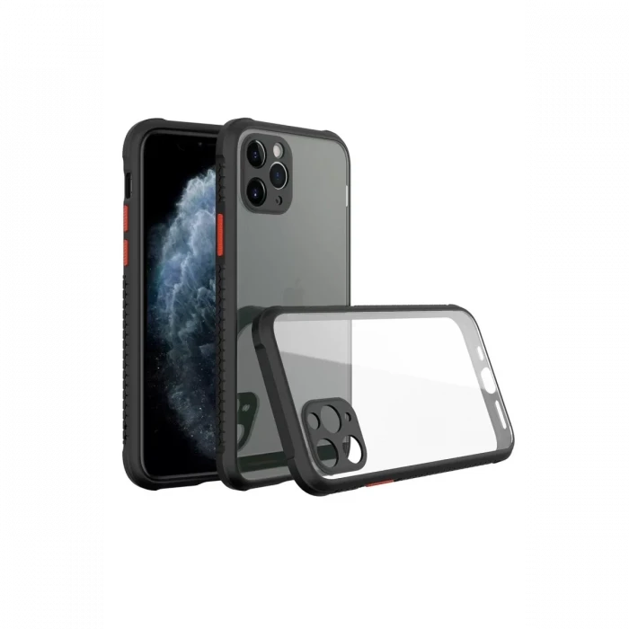 Newface Apple iPhone 11 Pro Max Kılıf Miami Şeffaf Silikon - Siyah