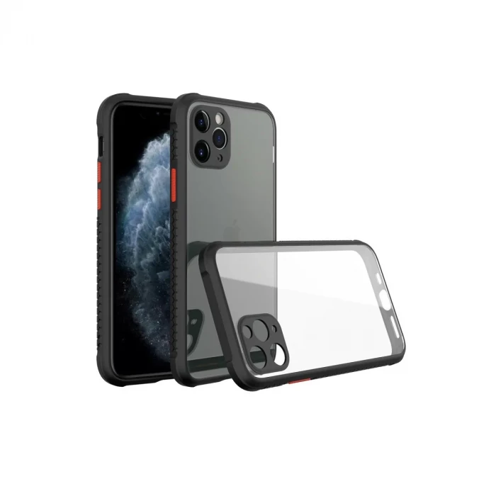 Newface Apple iPhone 11 Pro Max Kılıf Miami Şeffaf Silikon - Siyah