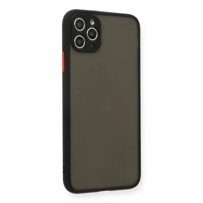 Newface Apple iPhone 11 Pro Max Kılıf Montreal Silikon Kapak - Siyah