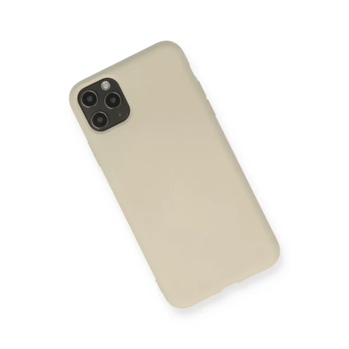 Newface Apple iPhone 11 Pro Max Kılıf Nano içi Kadife Silikon - Bej