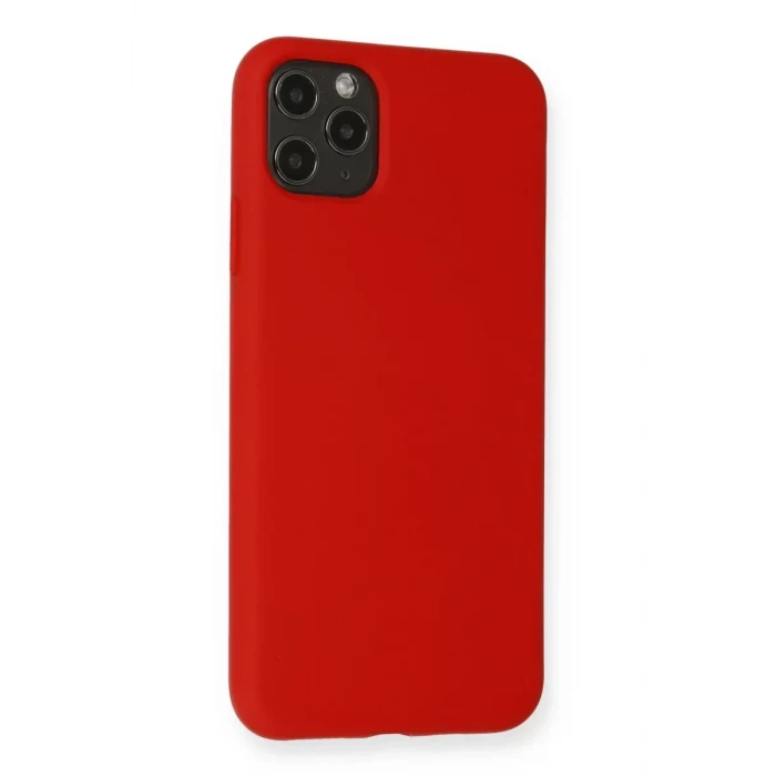 Newface Apple iPhone 11 Pro Max Kılıf Nano içi Kadife Silikon - Kırmızı