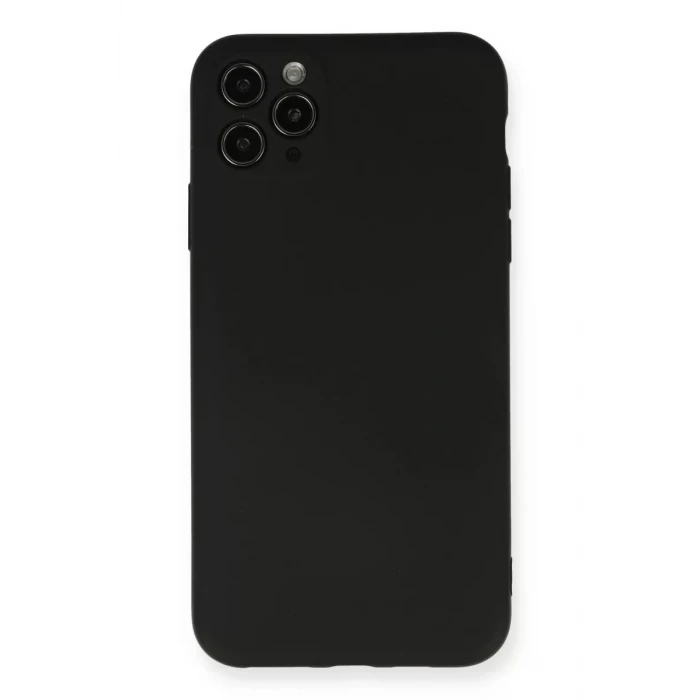 Newface Apple iPhone 11 Pro Max Kılıf Nano içi Kadife Silikon - Siyah