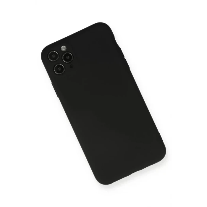 Newface Apple iPhone 11 Pro Max Kılıf Nano içi Kadife Silikon - Siyah