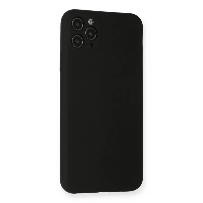 Newface Apple iPhone 11 Pro Max Kılıf Nano içi Kadife Silikon - Siyah