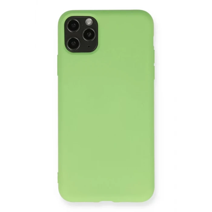 Newface Apple iPhone 11 Pro Max Kılıf Nano içi Kadife Silikon - Yeşil