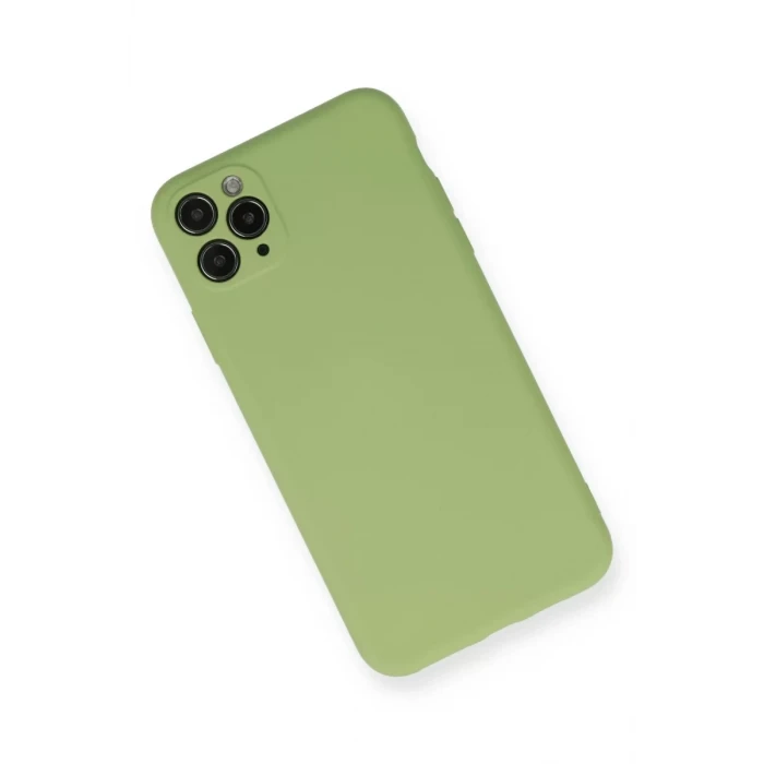 Newface Apple iPhone 11 Pro Max Kılıf Nano içi Kadife Silikon- Yeşil