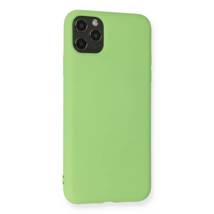 Newface Apple iPhone 11 Pro Max Kılıf Nano içi Kadife Silikon - Yeşil