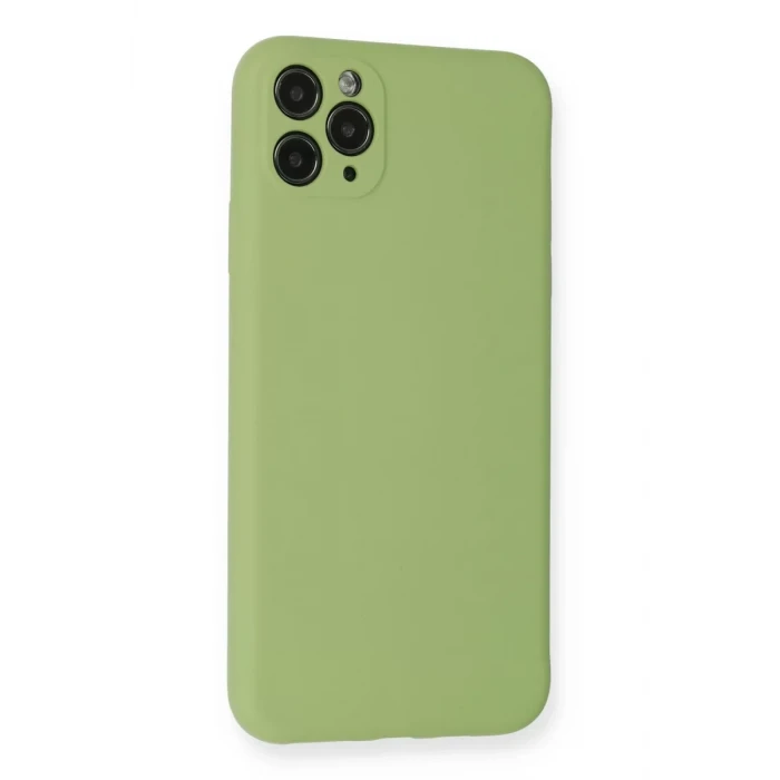 Newface Apple iPhone 11 Pro Max Kılıf Nano içi Kadife Silikon- Yeşil