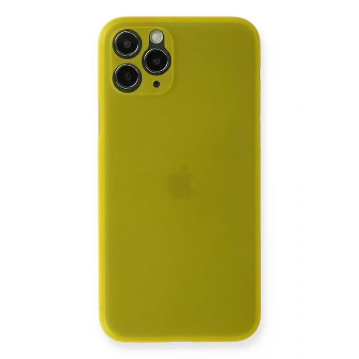 Newface Apple iPhone 11 Pro Max Kılıf PP Ultra İnce Kapak - Sarı