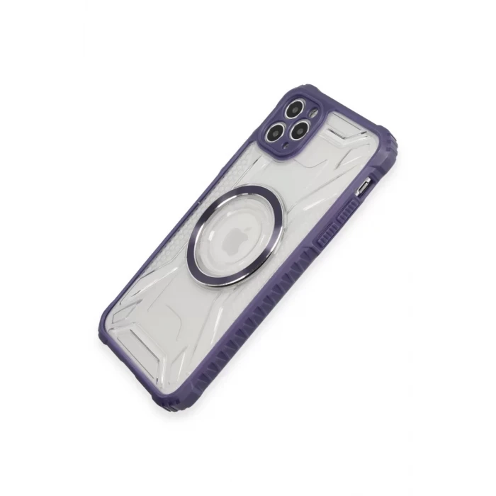 Newface Apple iPhone 11 Pro Max Kılıf Prag Magneticsafe Kapak - Derin Mor