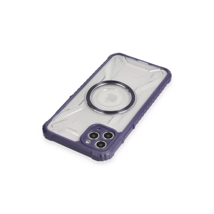 Newface Apple iPhone 11 Pro Max Kılıf Prag Magneticsafe Kapak - Derin Mor