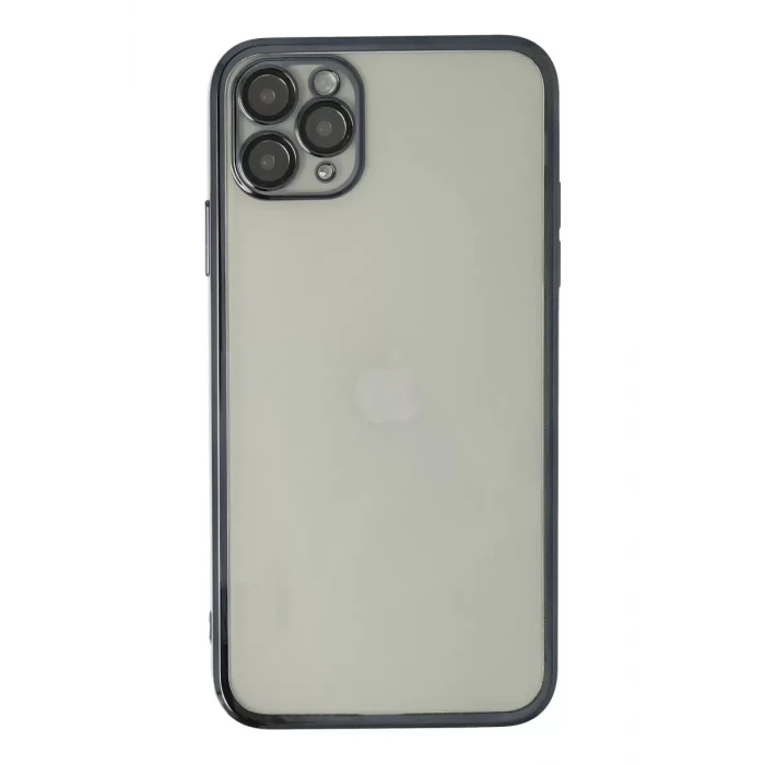Newface Apple iPhone 11 Pro Max Kılıf Razer Lensli Silikon - Siyah