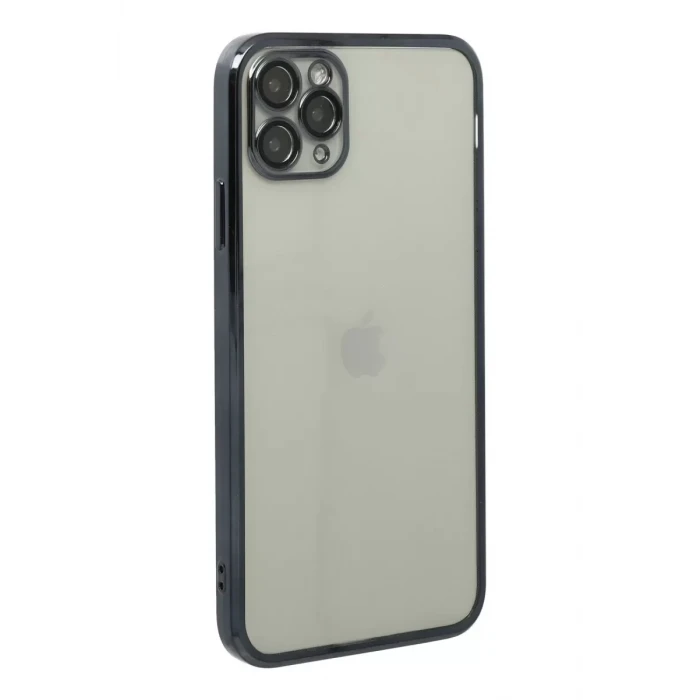 Newface Apple iPhone 11 Pro Max Kılıf Razer Lensli Silikon - Siyah