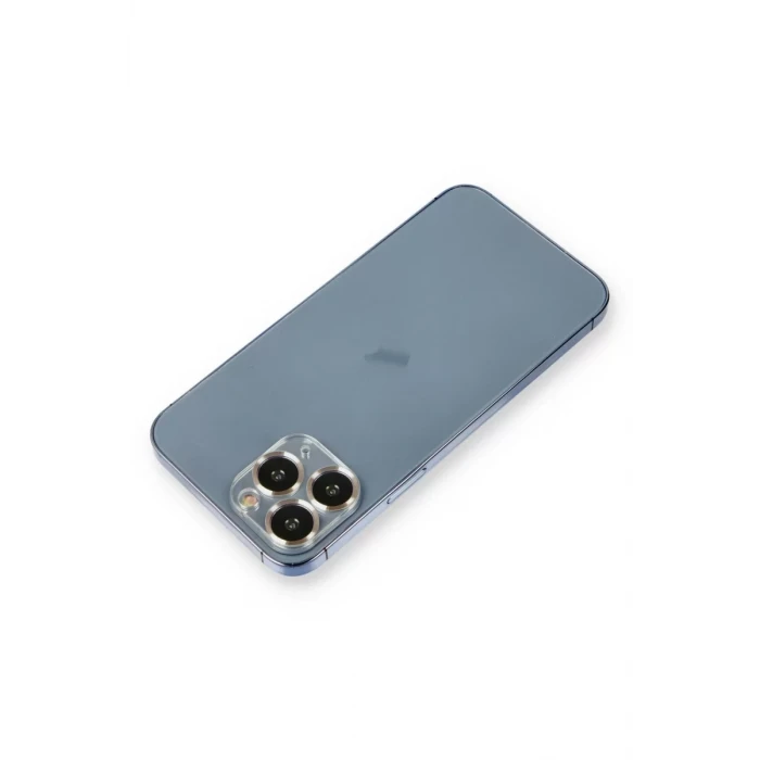 Newface Apple iPhone 11 Pro Max Metal Kamera Lens Koruma Cam - Gold