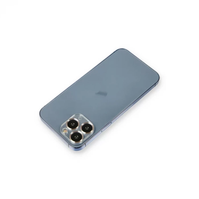 Newface Apple iPhone 11 Pro Max Metal Kamera Lens Koruma Cam - Gold
