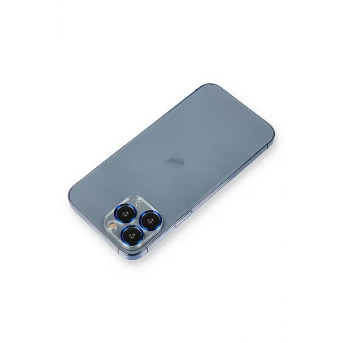 Newface Apple iPhone 11 Pro Max Metal Kamera Lens Koruma Cam - Mavi