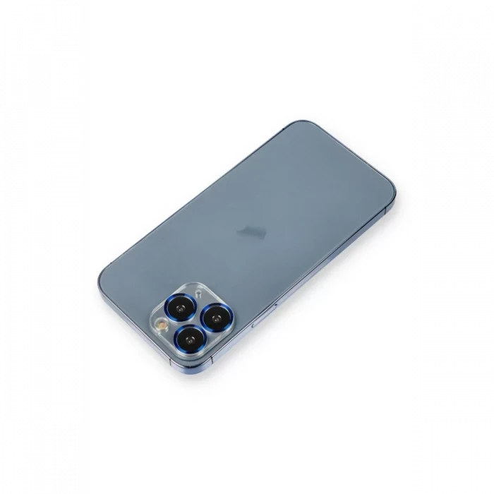 Newface Apple iPhone 11 Pro Max Metal Kamera Lens Koruma Cam - Mavi