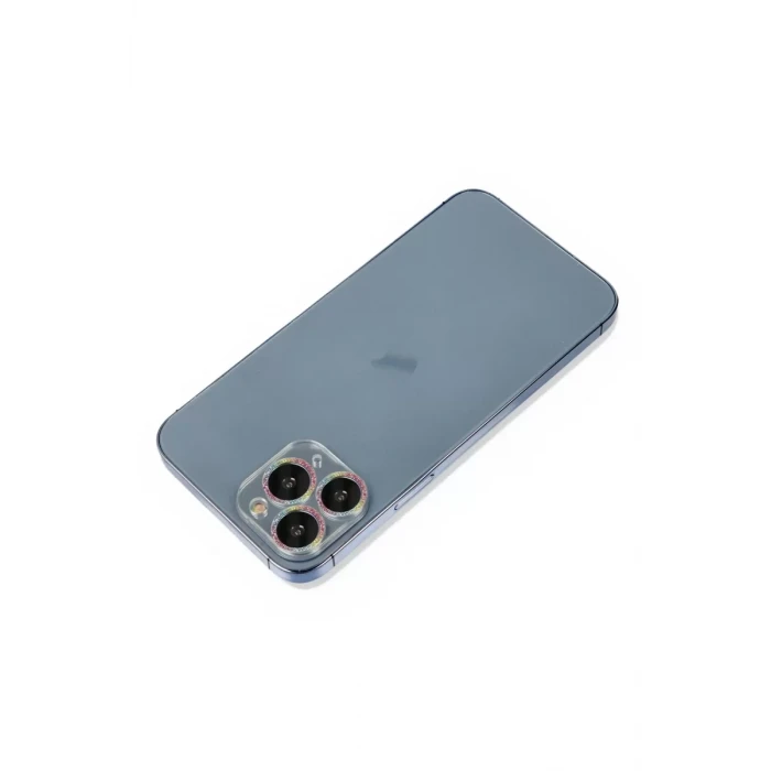 Newface Apple iPhone 11 Pro Max Shine Kamera Lens Koruma Cam - Rainbow