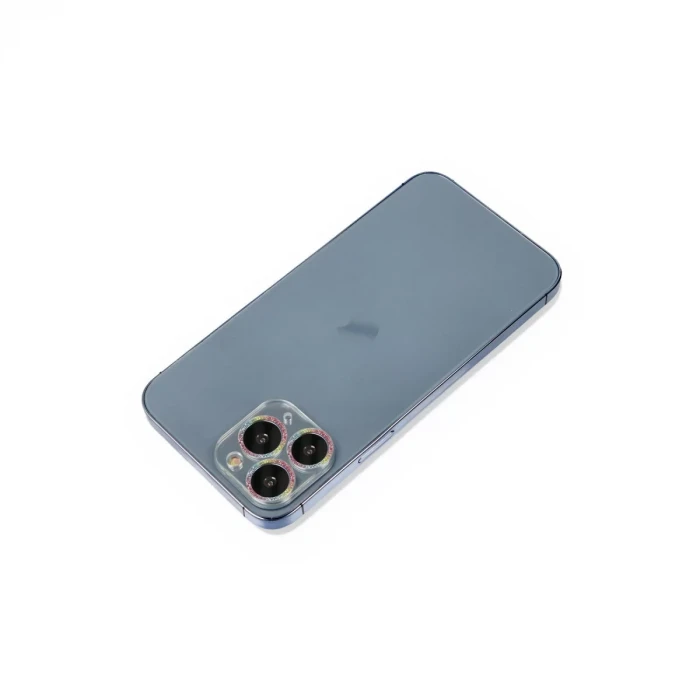 Newface Apple iPhone 11 Pro Max Shine Kamera Lens Koruma Cam - Rainbow