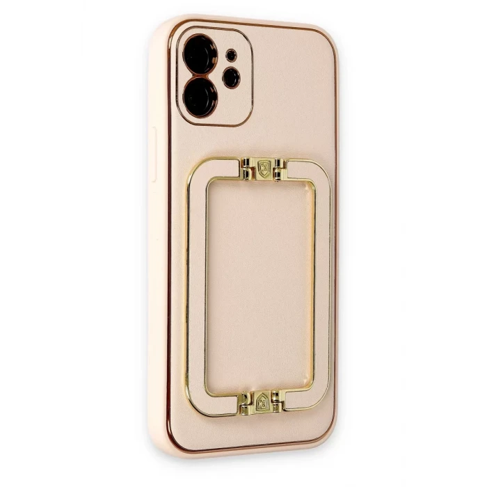 Newface Apple iPhone 12 Kılıf Coco Elit Kapak - Gold