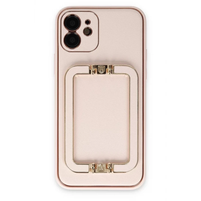 Newface Apple iPhone 12 Kılıf Coco Elit Kapak - Pudra